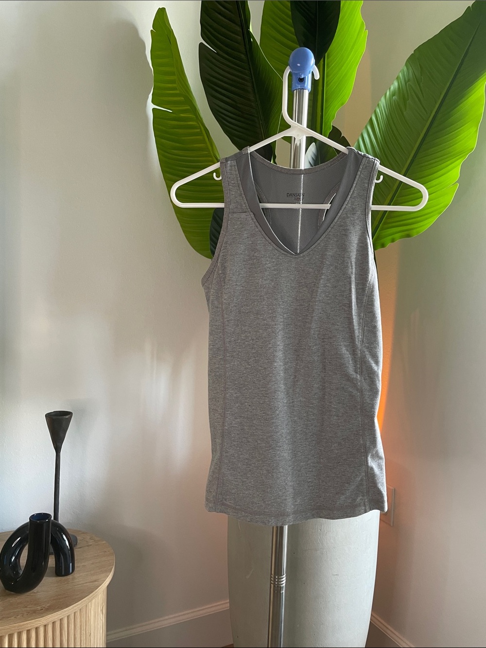 Danskin Gray V-Neck Performance Tank